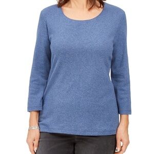 *KAREN SCOTT* Blue 3/4 Sleeve Shirt Size Medium